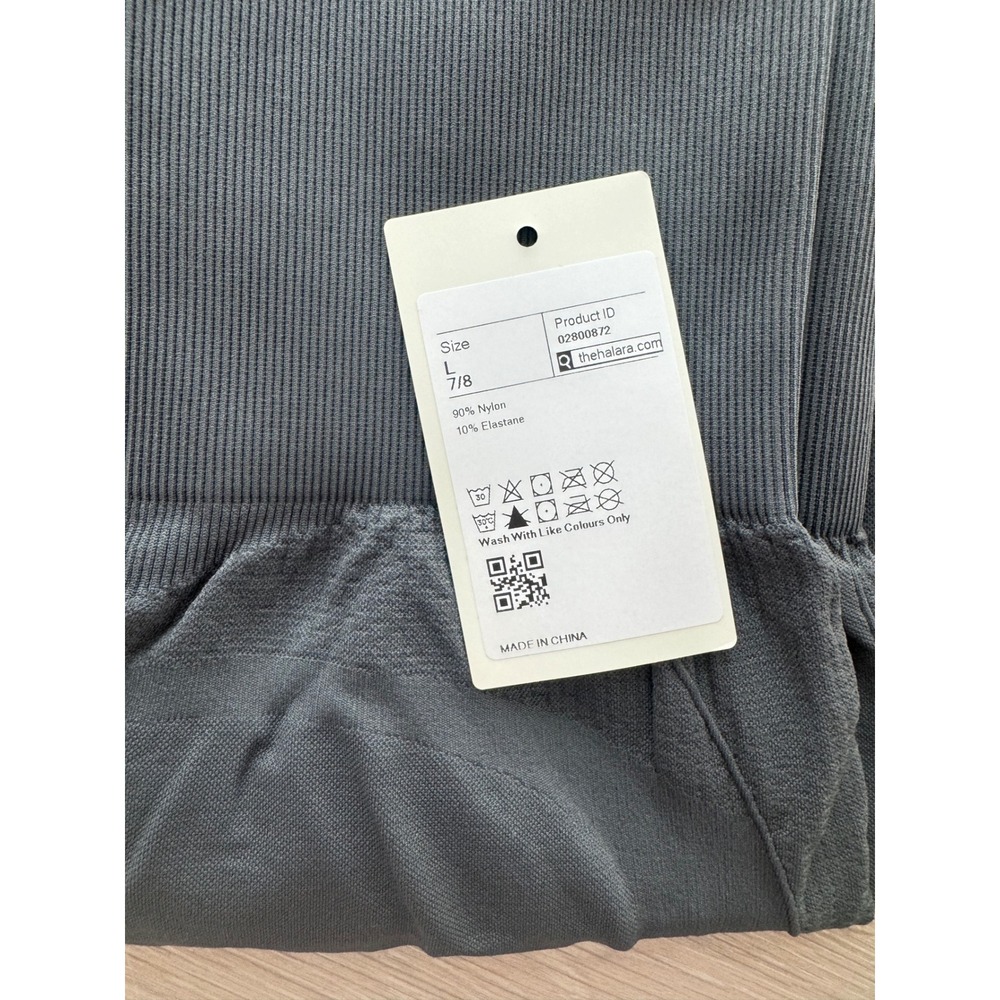 Halara Grey High Waisted Butt Lifting Cinch Seamless 7/8 Leggings Large New - Picture 8 of 8